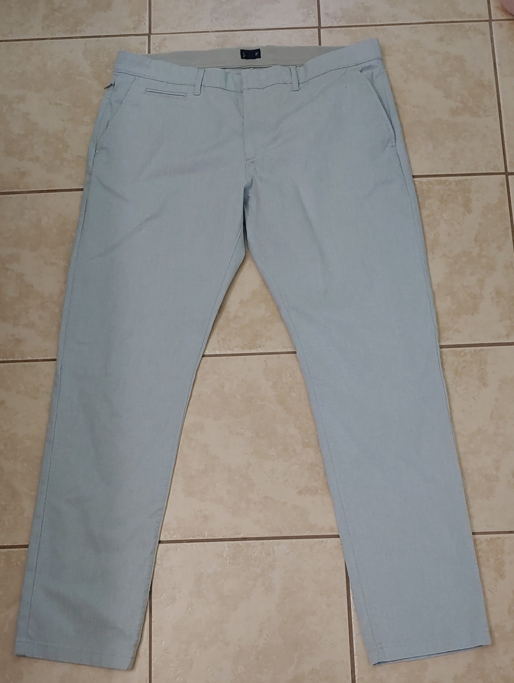 J. Crew Oxford Tech Pant Men's 36x32 Light Grey Chinos 484 Slim
